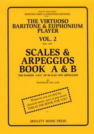 <strong> 2A) The Virtuoso Baritone & Euphonium Player. Vol. 2.</strong><BR>The Famous A-B-C of Scales & Arpeggios, Book A & B.<br></strong><font color="blue">Click on picture to read more.